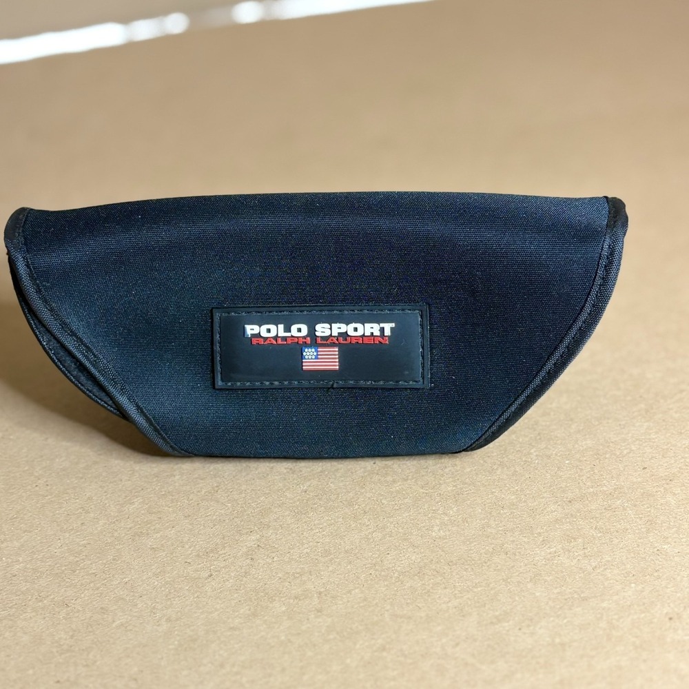 Vintage Polo Sport Ralph Lauren Sunglasses Eyeglasses Case Black Logo Pouch